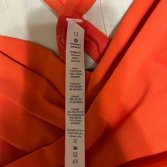 Lululemon Wrap It Up Tank Top Red Women’s Size 12 Built-In Bra - Picture 4 of 7